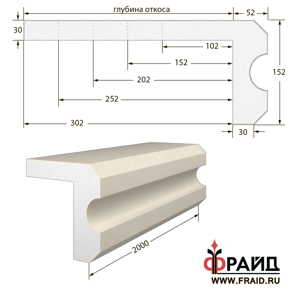 фрайд декор - наличник с откосом - но-11-152-52-30  от 2 546 руб.