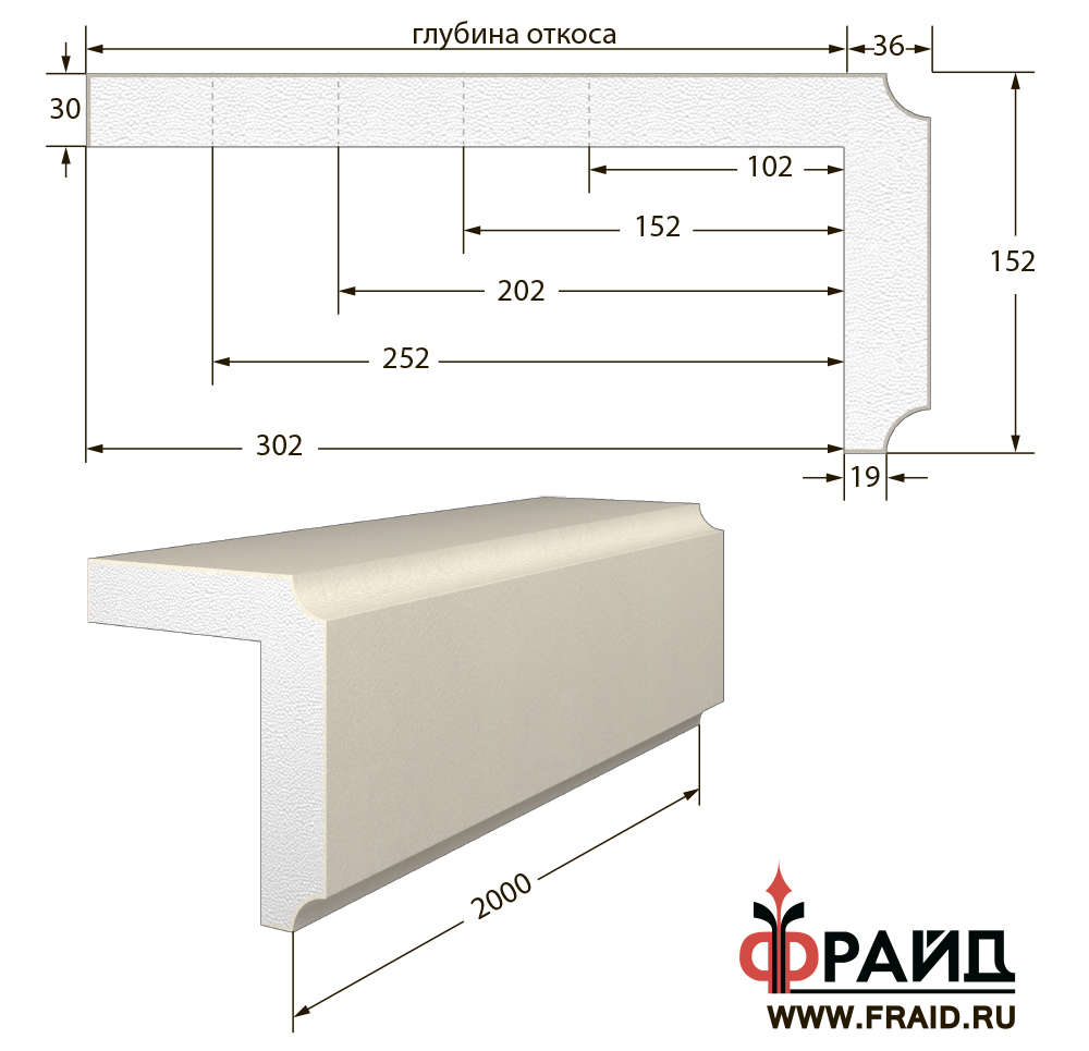 фрайд декор - наличник с откосом - но-2-152-36-19  от 2 279 руб.