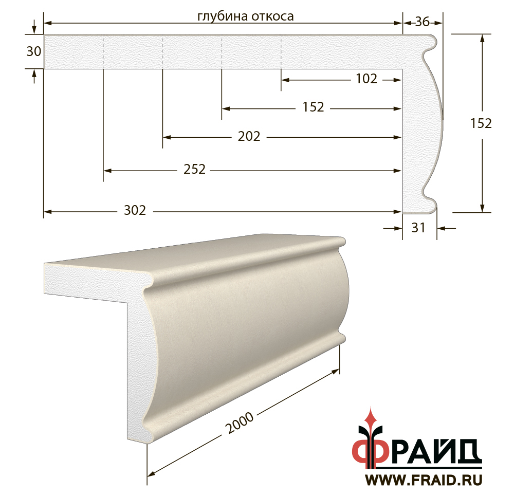 фрайд декор - наличник с откосом - но-14-152-36-31  от 2 317 руб.
