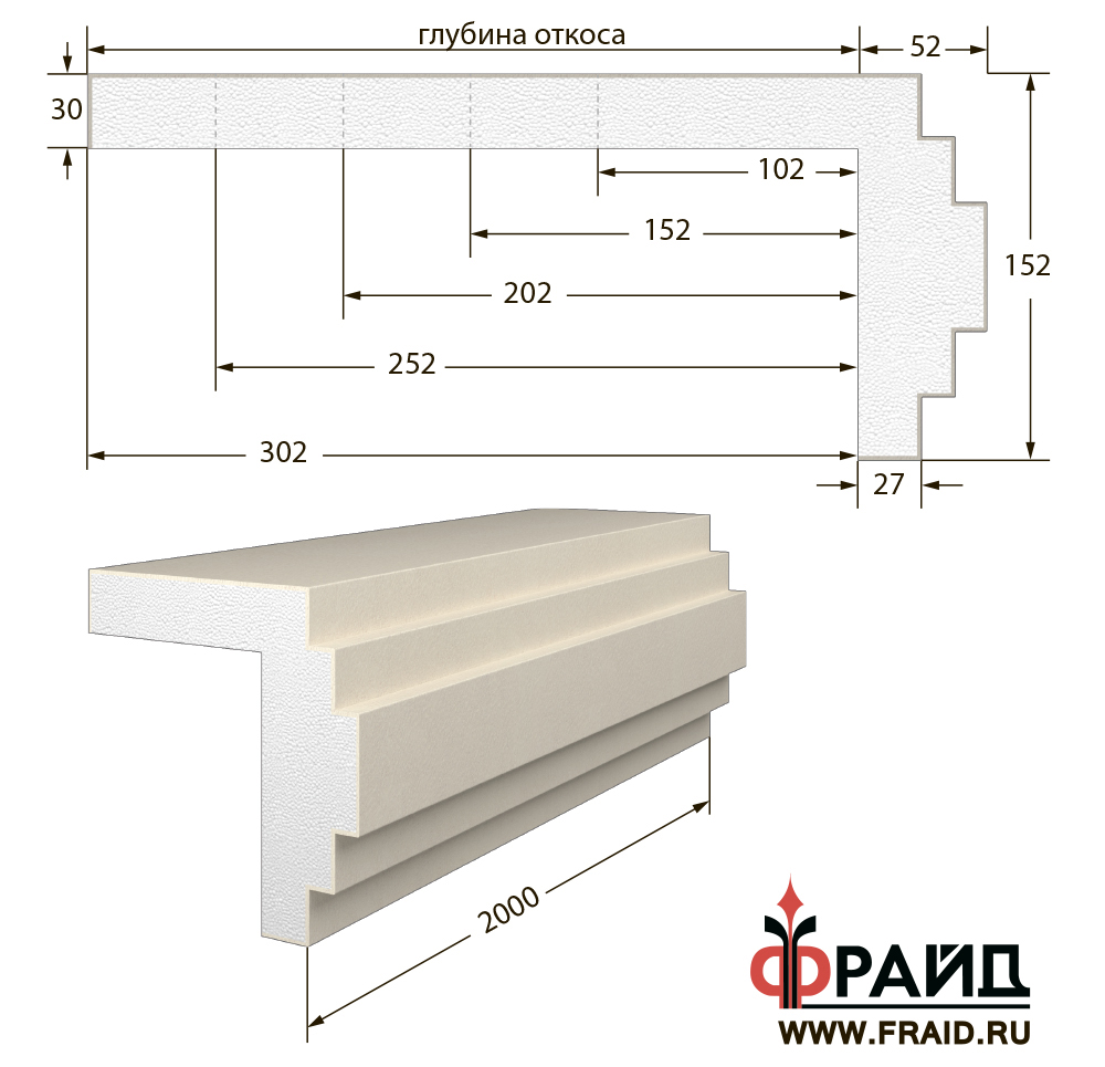 фрайд декор - наличник с откосом - но-5-152-52-27  от 2 515 руб.