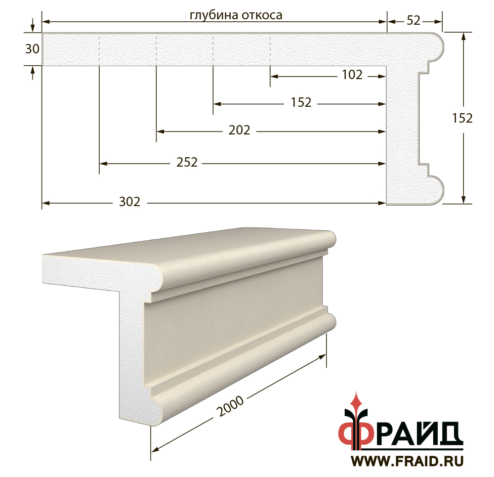 фрайд декор - наличник с откосом - но-10-152-52-52  от 2 581 руб.