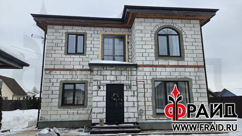 Фрайд Плюс с клинкерной плиткой Cerrad Loft Brick Cardamon, Loft Brick Salt, Фрайд Декор. Утепление и облицовка дома из газосиликата.