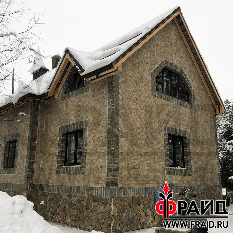 Термопанели Фрайд Премиум с керамогранитом Kerama Marazzi Сланец бежевый , темный и с натуральным камнем Песчаник