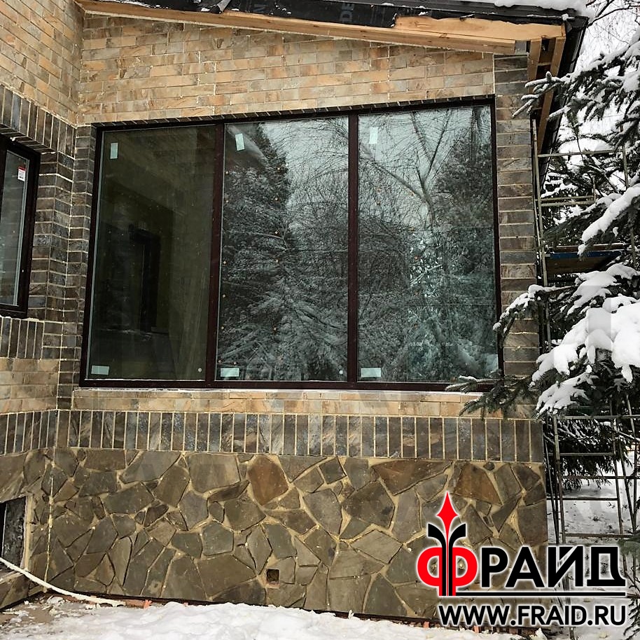 Термопанели Фрайд Премиум с керамогранитом Kerama Marazzi Сланец бежевый , темный и с натуральным камнем Песчаник