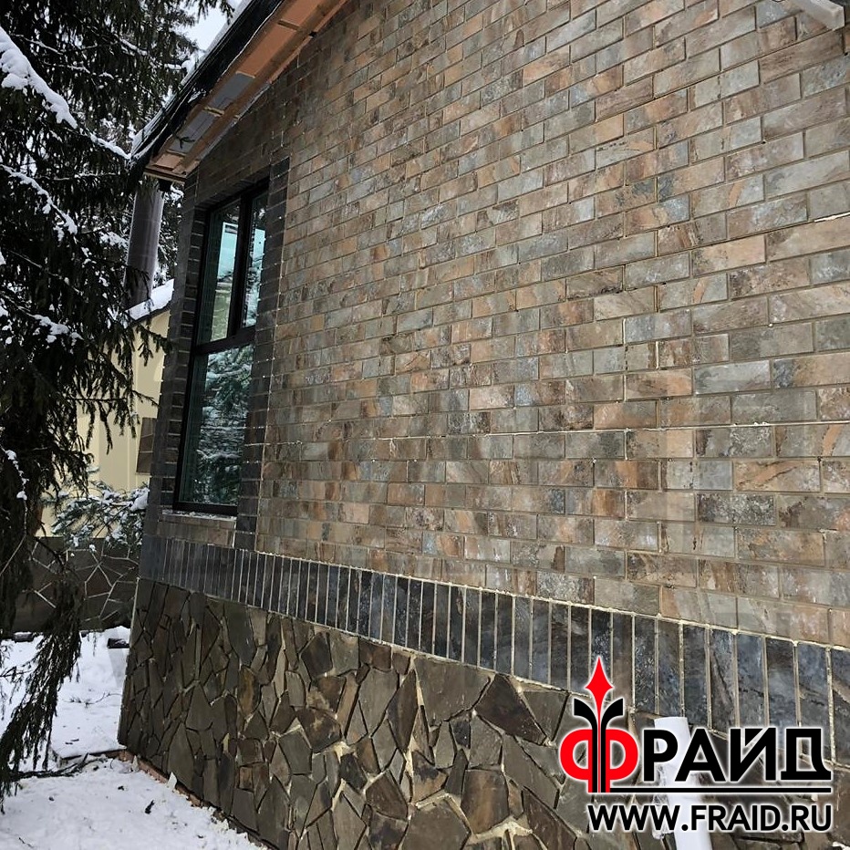 Термопанели Фрайд Премиум с керамогранитом Kerama Marazzi Сланец бежевый , темный и с натуральным камнем Песчаник