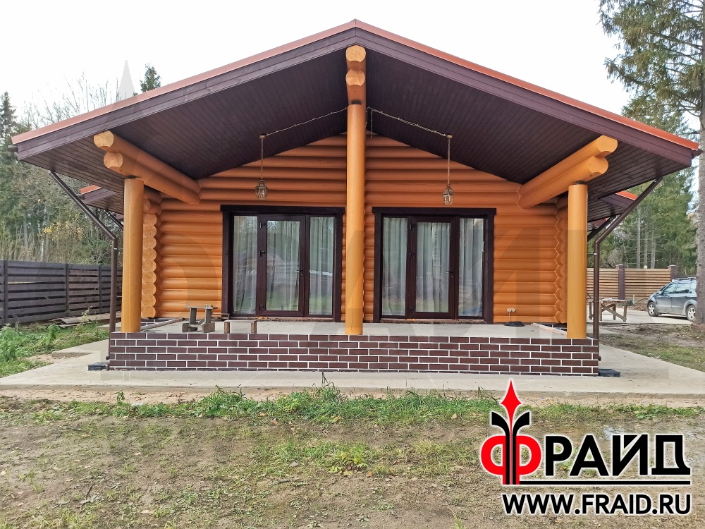 Отделка бетонного цоколя термопанелями Фрайд Премиум с клинкерной ...