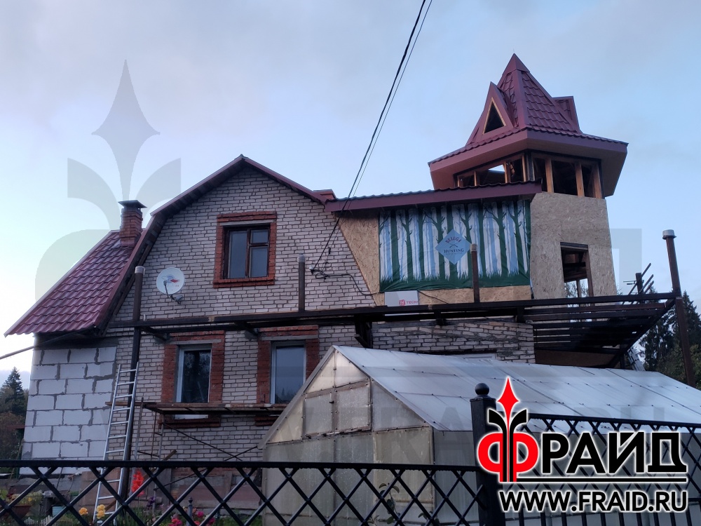 Реконструкция кирпично - блочно - каркасного дома с применением термопанелей Фрайд Премиум с клинкером CERRAD Gladka Country Wisnia.