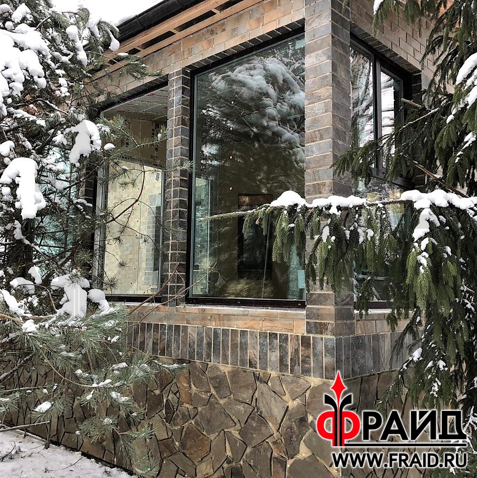 Термопанели Фрайд Премиум с керамогранитом Kerama Marazzi Сланец бежевый , темный и с натуральным камнем Песчаник