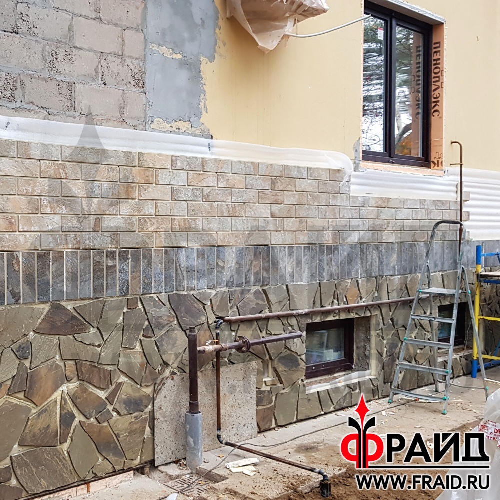 Термопанели Фрайд Премиум с керамогранитом Kerama Marazzi Сланец бежевый , темный и с натуральным камнем Песчаник