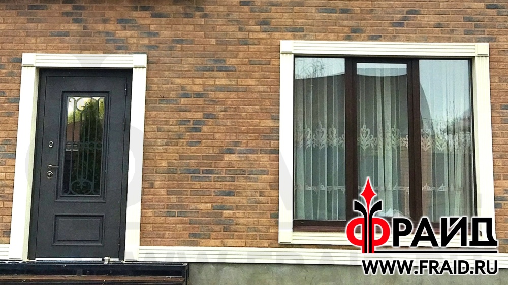 Фрайд Плюс с клинкерной плиткой Cerrad Loft Brick Cardamon, Loft Brick Salt, Фрайд Декор. Утепление и облицовка дома из газосиликата.