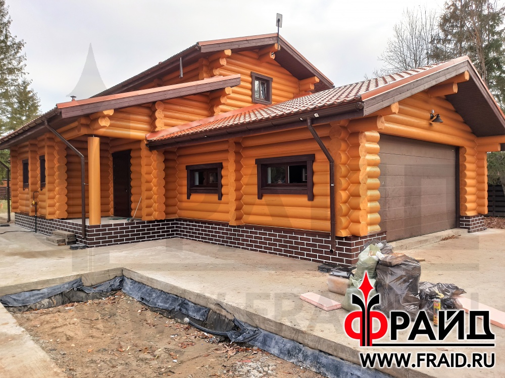 Отделка бетонного цоколя термопанелями Фрайд Премиум с клинкерной ...