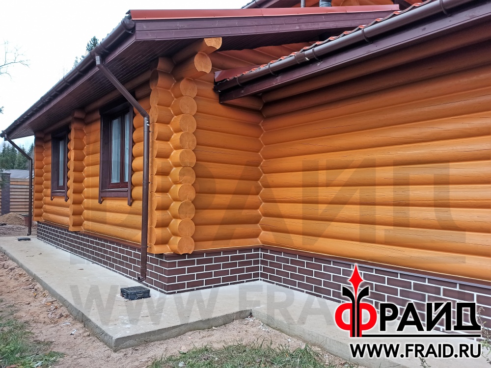 Отделка бетонного цоколя термопанелями Фрайд Премиум с клинкерной ...