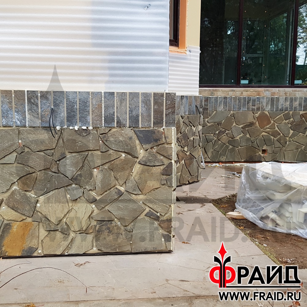 Термопанели Фрайд Премиум с керамогранитом Kerama Marazzi Сланец бежевый , темный и с натуральным камнем Песчаник