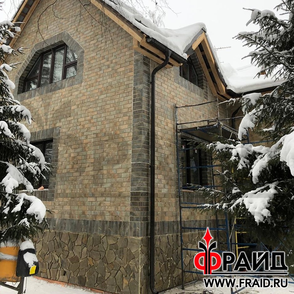 Термопанели Фрайд Премиум с керамогранитом Kerama Marazzi Сланец бежевый , темный и с натуральным камнем Песчаник