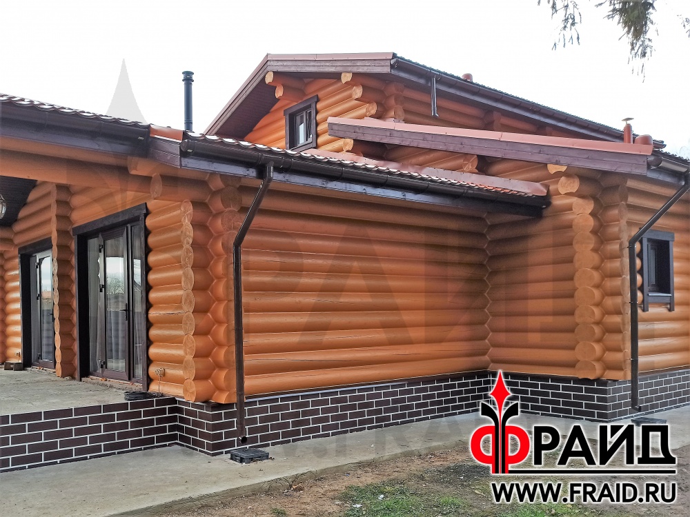 Отделка бетонного цоколя термопанелями Фрайд Премиум с клинкерной ...