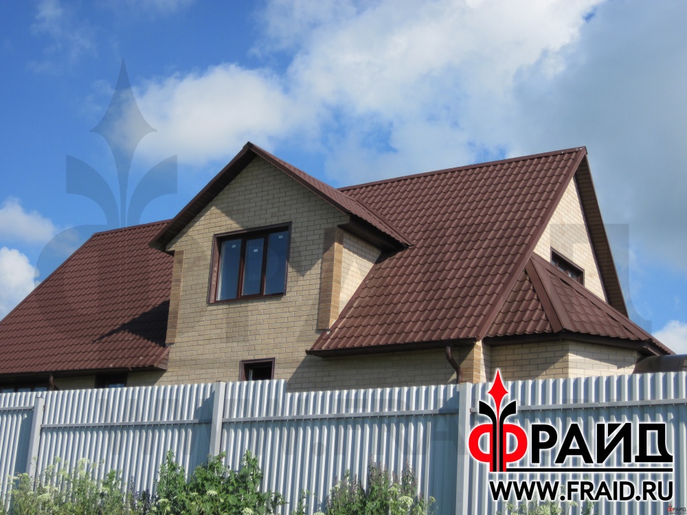 Отделка дома термопанелями Фрайд с керамогранитом Estima AN01.